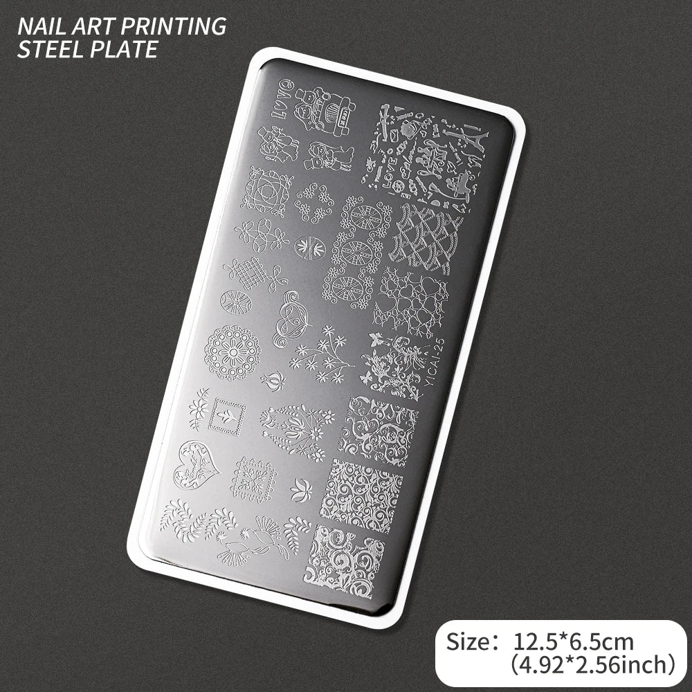 Nail Art Stamping Plate – Waves, Florals & Animal Designs