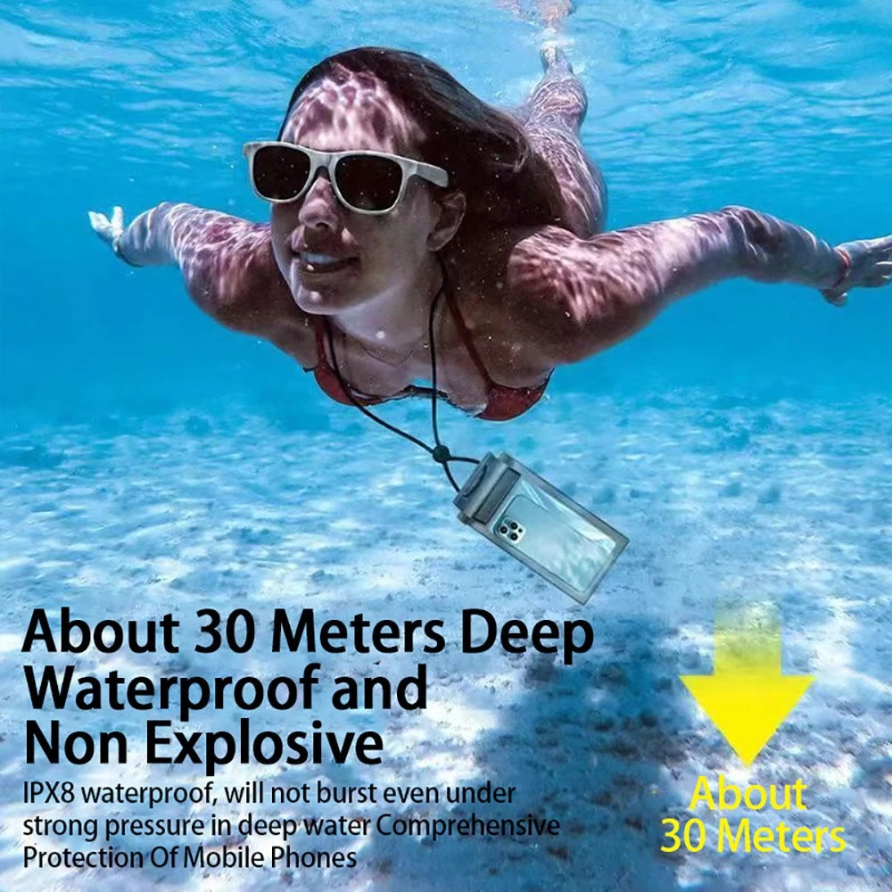 Waterproof Phone Pouch Dry Bag | Clear PVC, 30m Underwater Waterproof Phone Pouch PRIMED