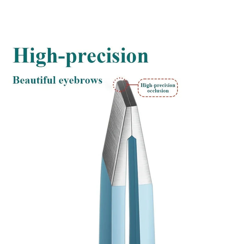2-Pack Slanted Eyebrow Tweezers – Stainless Steel Precision
