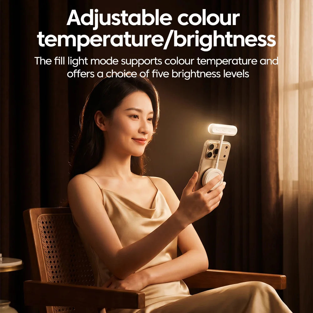Magnetic LED Selfie Fill Light – Rechargeable, Multi-Angle Selfie Fill Light PRIMED