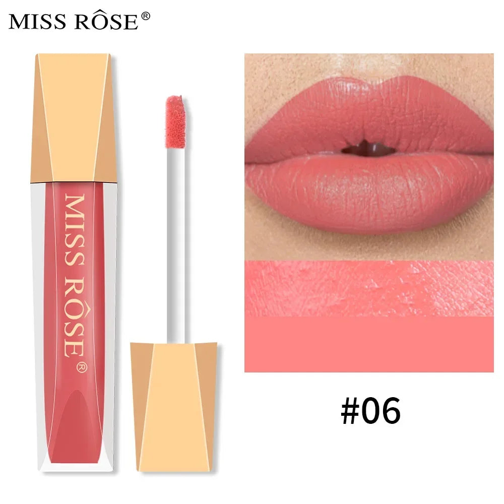 Miss Rose 16-Color Velvet Matte Lip Glaze – Waterproof Lip Gloss Matte Lip Gloss PRIMED MISS ROSE6701-032-06