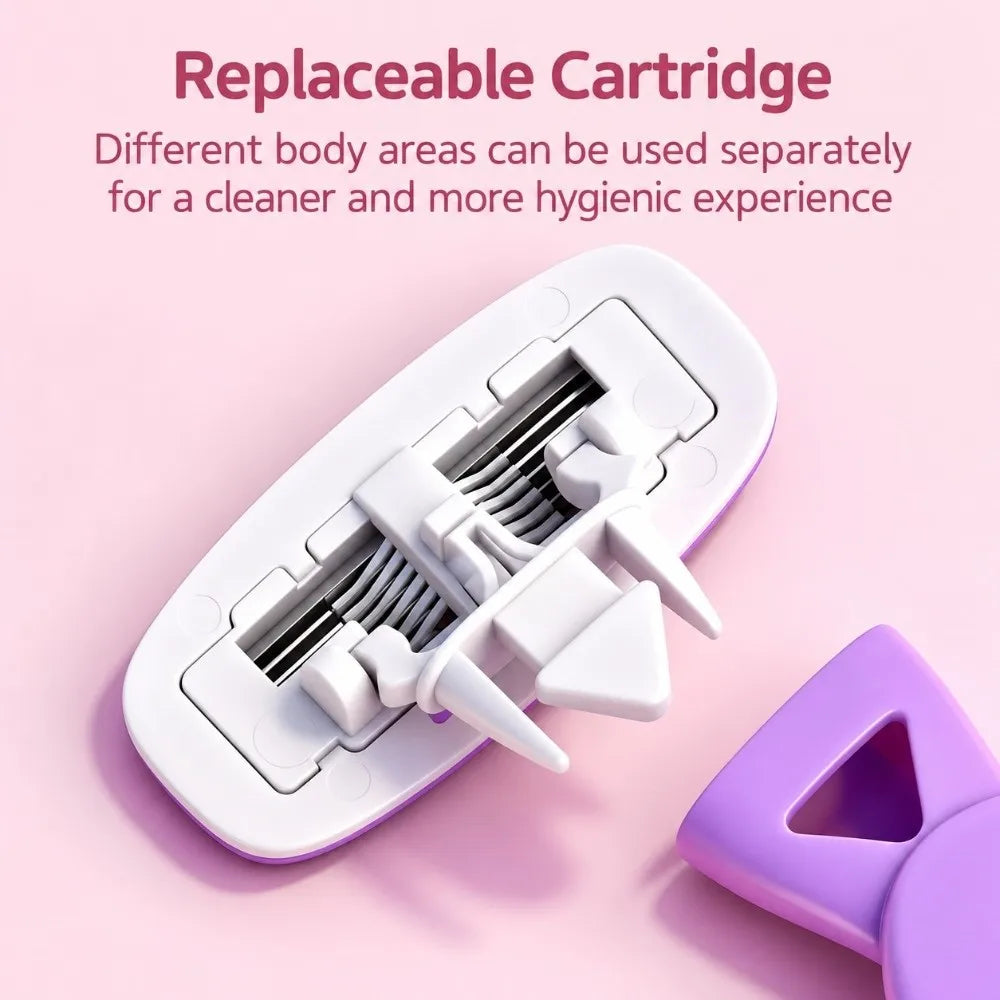 6-Blade Manual Body Razor with Storage Case – Men & Women