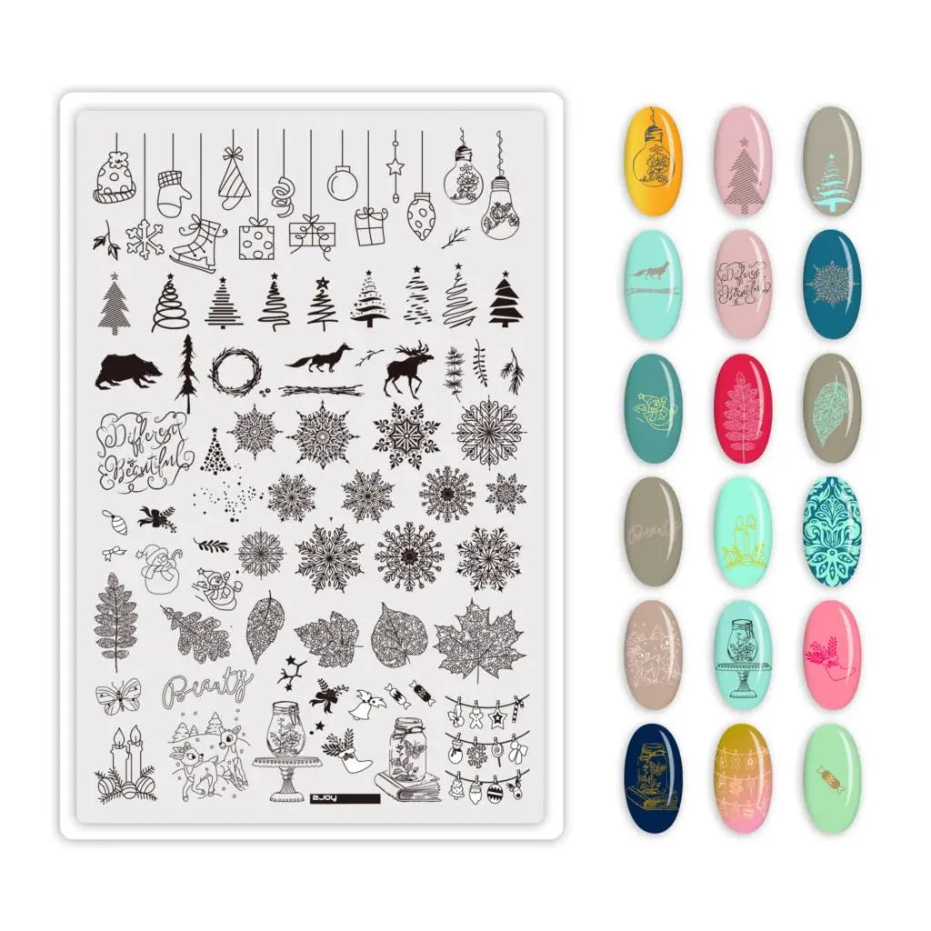 Large Nail Stamping Plate 9.5x14.5cm – Flowers, Animals & Geometry Nail Stamping Plate PRIMED 69