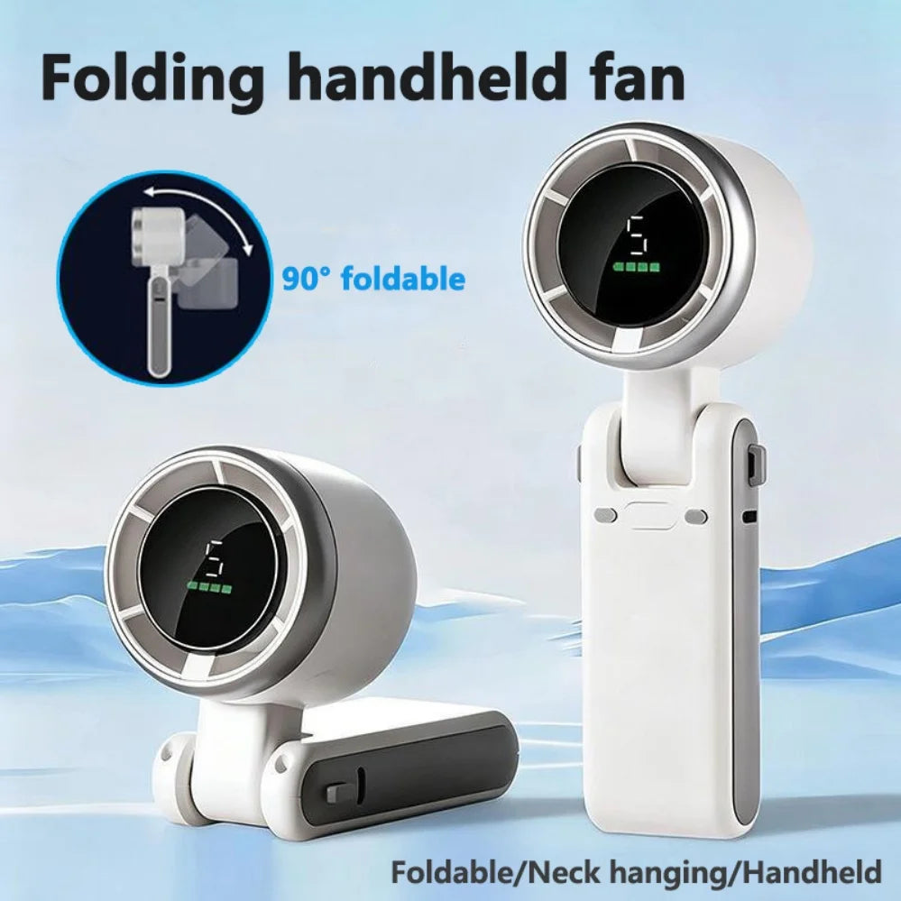 Portable Mini Neck Fan – Foldable Handheld Type-C Rechargeable Portable Neck Fan PRIMED