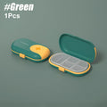 Travel Pill Organizer with Cutter & 4 Compartments | BPA-Free Pill Organizer Case PRIMED Green-1PCS
