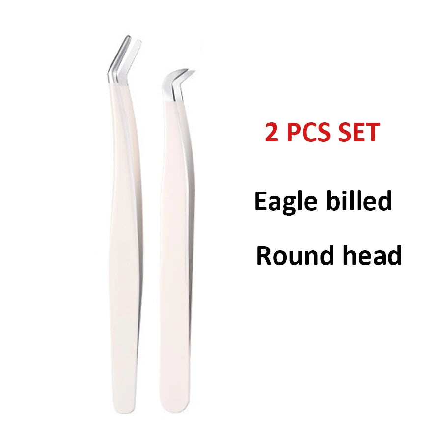 Stainless Steel Eyelash Tweezers – False Lash Application Tool