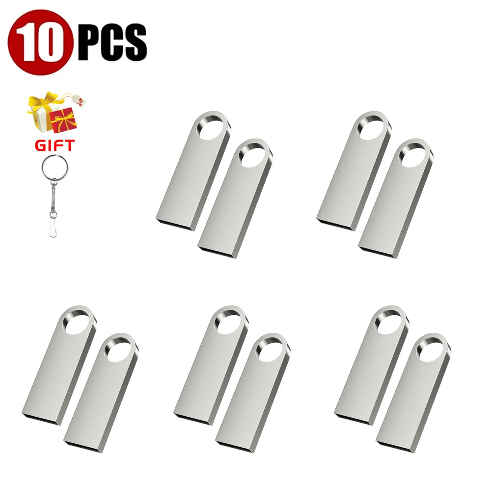 10-Pack Custom Logo Metal USB Flash Drives 128MB–128GB USB Flash Drive PRIMED 128GB X 10PCS Silver CN