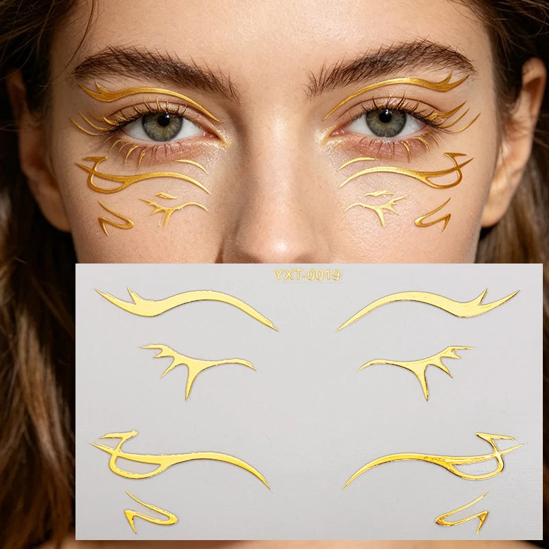 Holographic Laser Eyeliner Stickers – Waterproof Face Art Decals