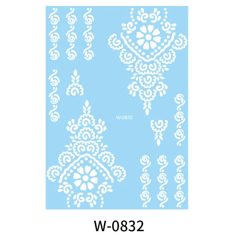 White Henna Flower Temporary Tattoo Sticker – Body Art