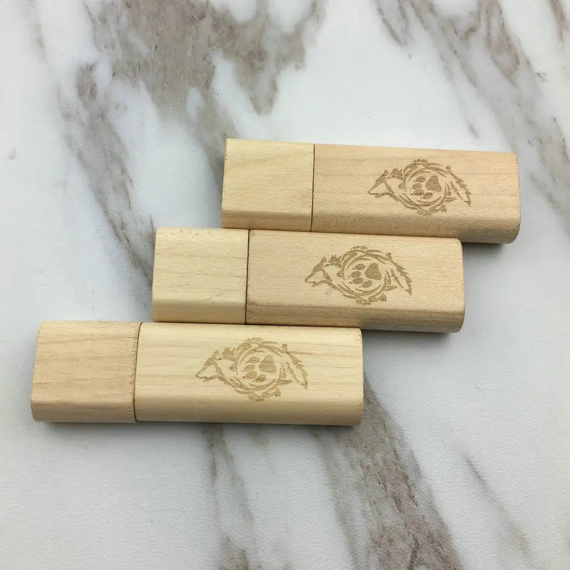 Custom Logo Wooden USB Flash Drive 4GB–128GB | Gift Box Custom USB Flash Drive PRIMED