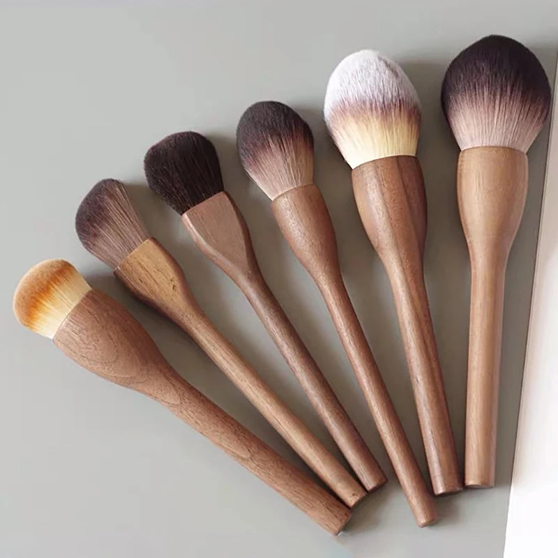 Walnut Wood Handle Makeup Brush – Powder, Blush & Contour