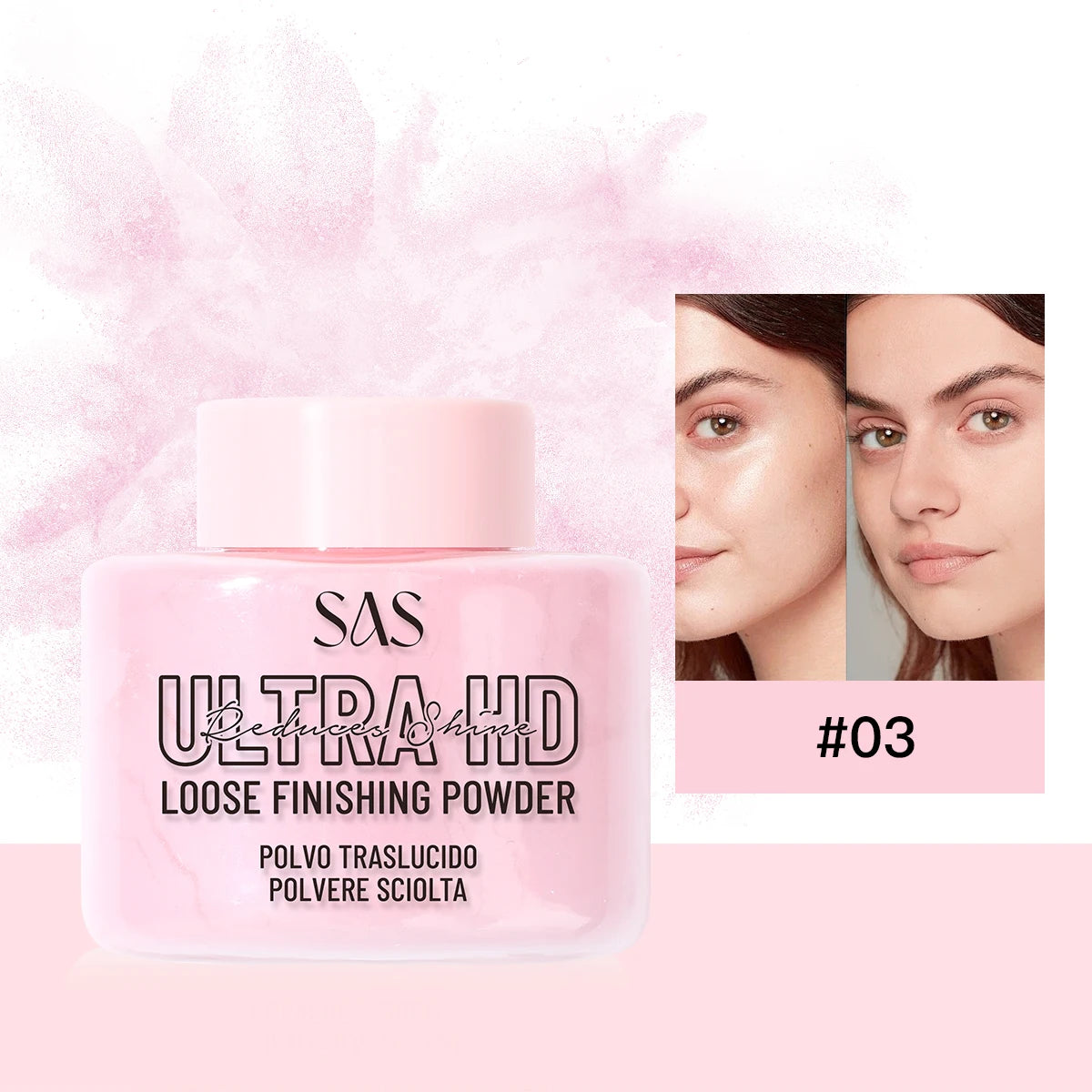 USHAS Loose Setting Powder – Matte, Oil-Free, Pore Blurring