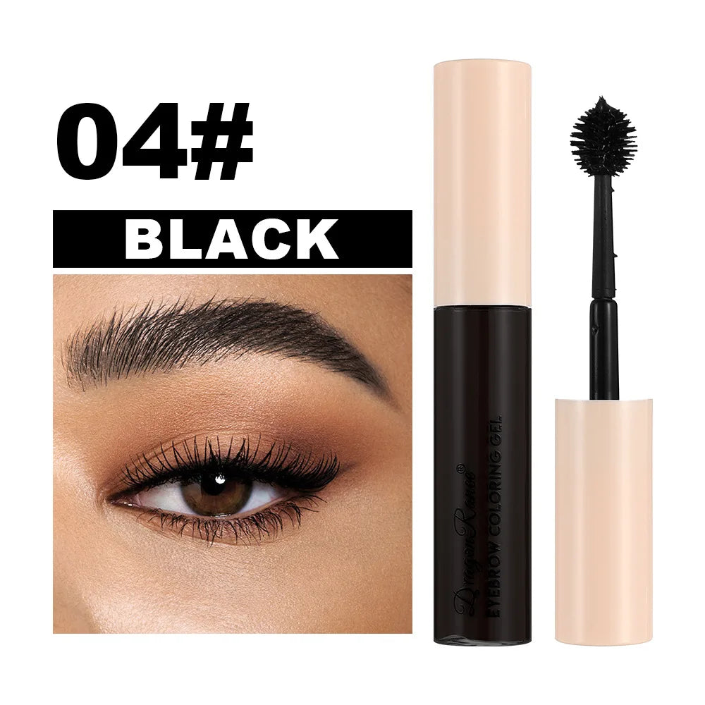 Dragon Ranee Waterproof Eyebrow Gel – Long-Lasting Tinted Brows Eyebrow Styling Gel PRIMED 04 BLACK