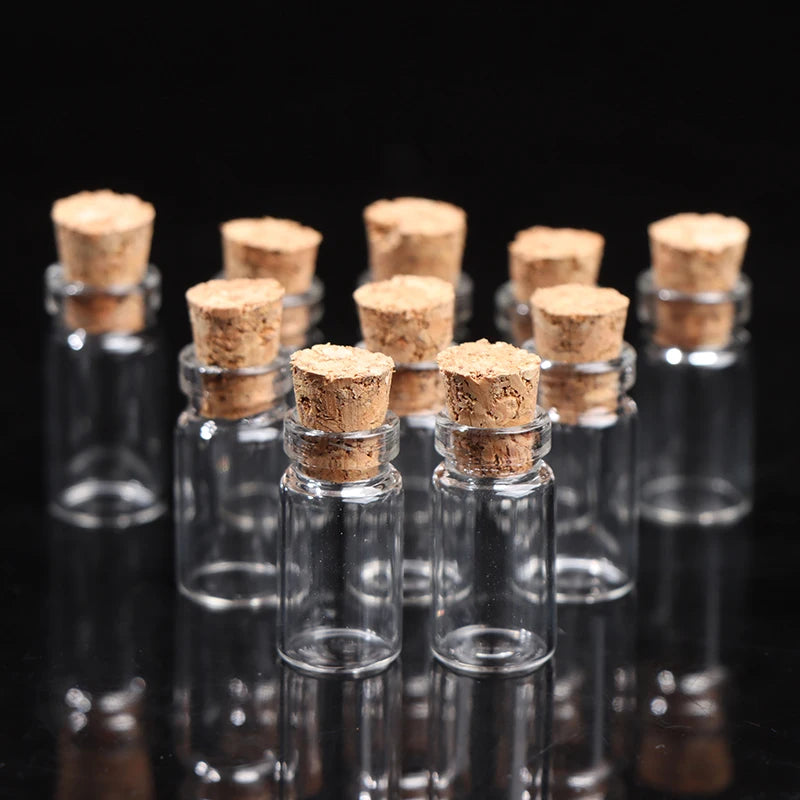 10 Pcs Mini Cork Glass Bottles – DIY Wishing & Potion Vials