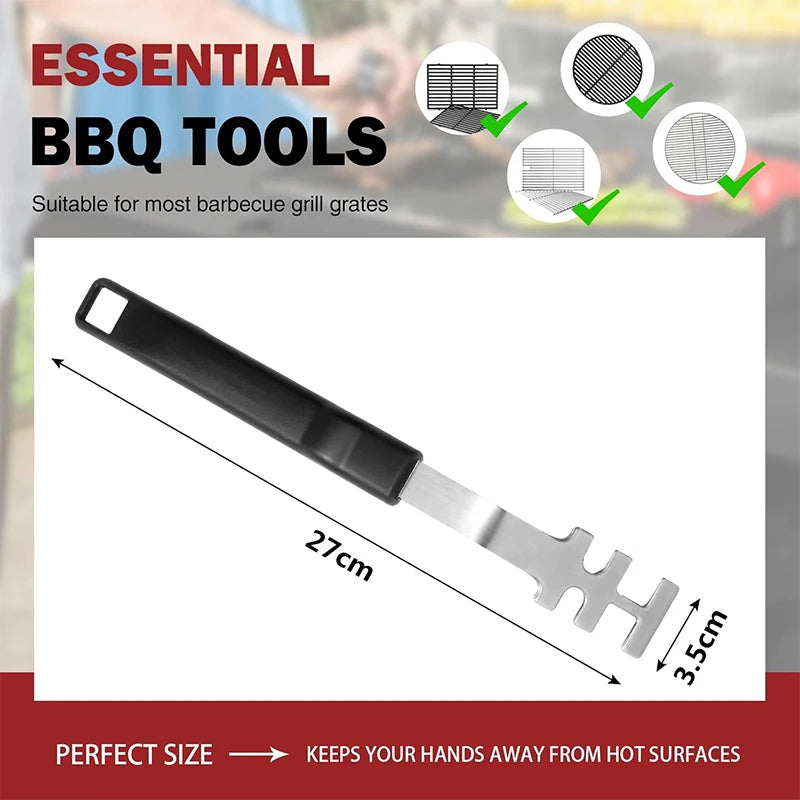 Universal Grill Grate Lifter Tool – BBQ Cast Iron Grid Gripper