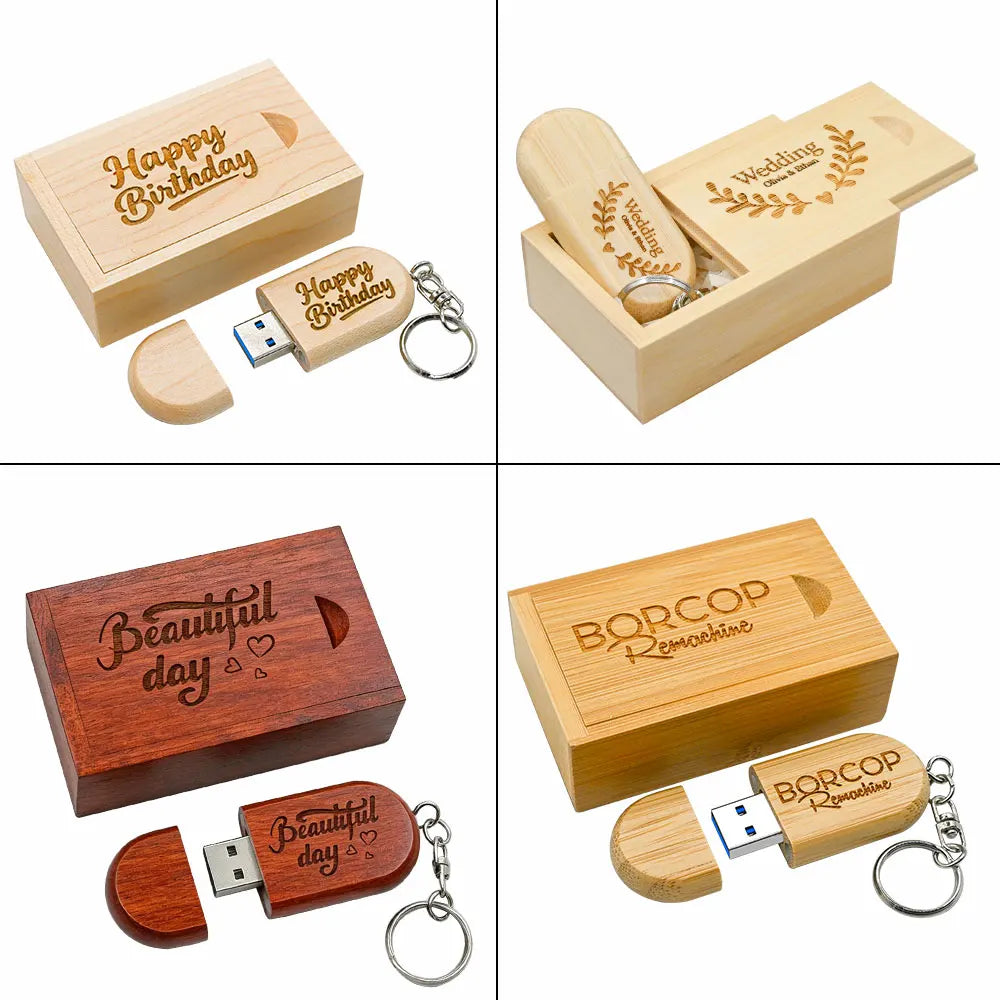 64GB Wooden Bamboo USB 3.0 Flash Drive – Free Custom Logo USB Flash Drive PRIMED