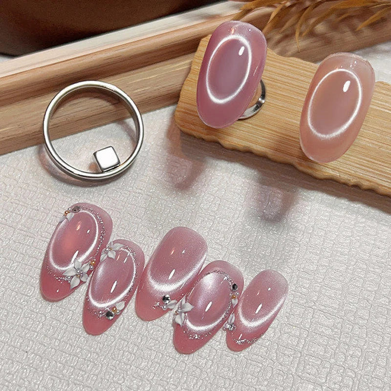 Cat Eye Nail Magnet Ring Tool with Handle – DIY Nail Art Nail Art Magnet Tool PRIMED