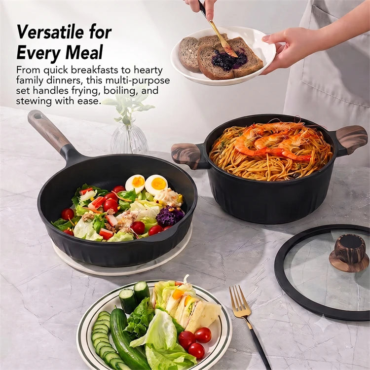 DONNOR 21-Piece Nonstick Ceramic Cookware Set | Induction Ready Cookware Set PRIMED