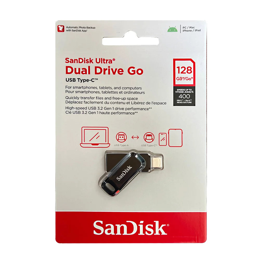 SanDisk Ultra Dual USB 3.2 Type-C Flash Drive 64–512GB USB Flash Drive PRIMED