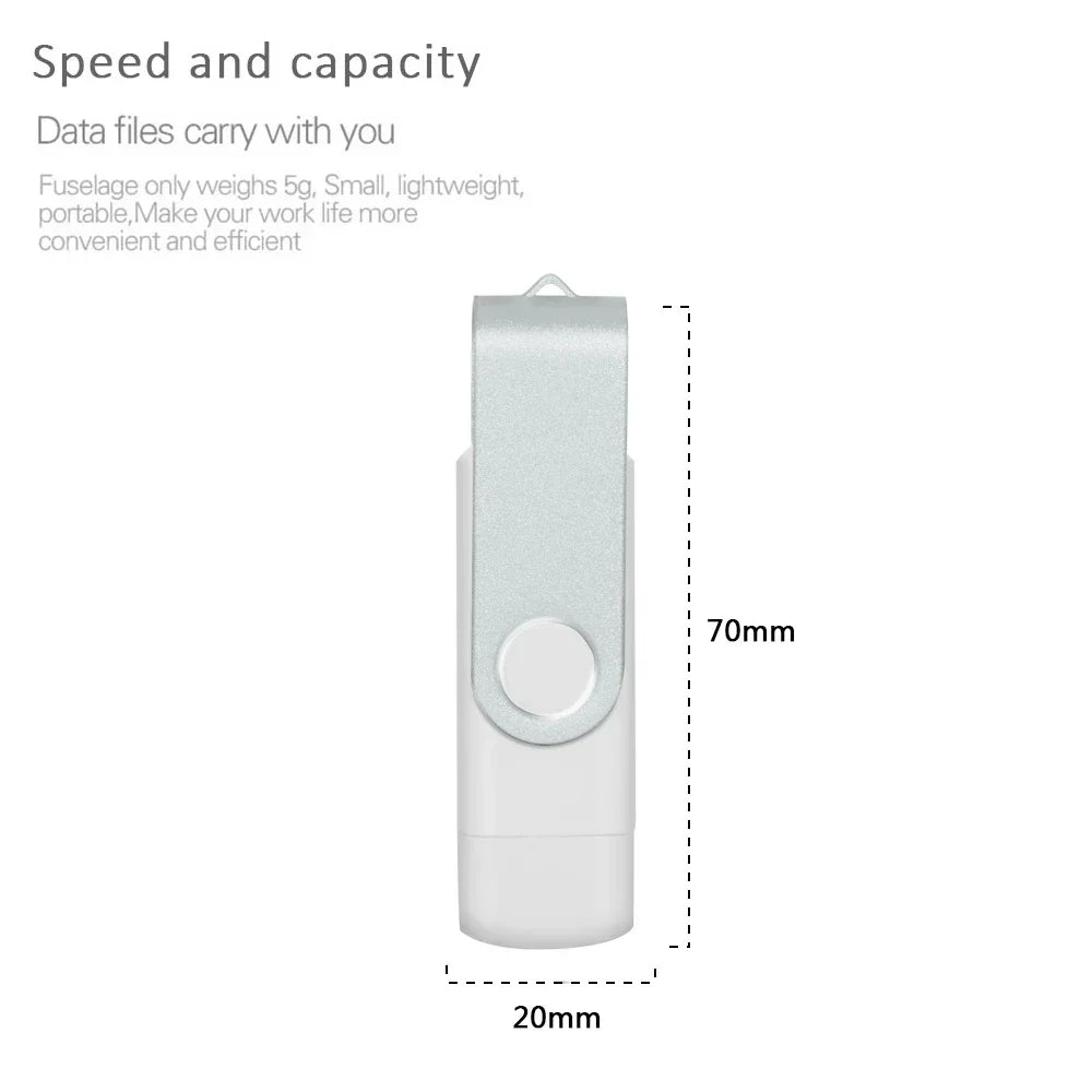 2-in-1 OTG USB Flash Drive + Type-C Adapter | 4GB–128GB USB Flash Drive PRIMED