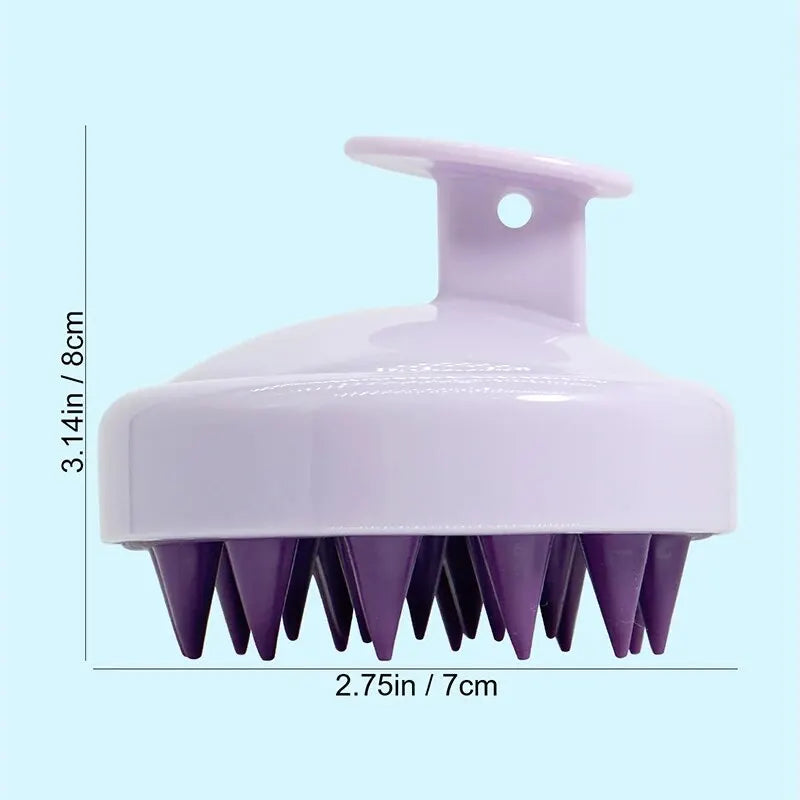 Silicone Scalp Massage Shampoo Brush – Hair & Body Scrubber Scalp Massage Brush PRIMED purple