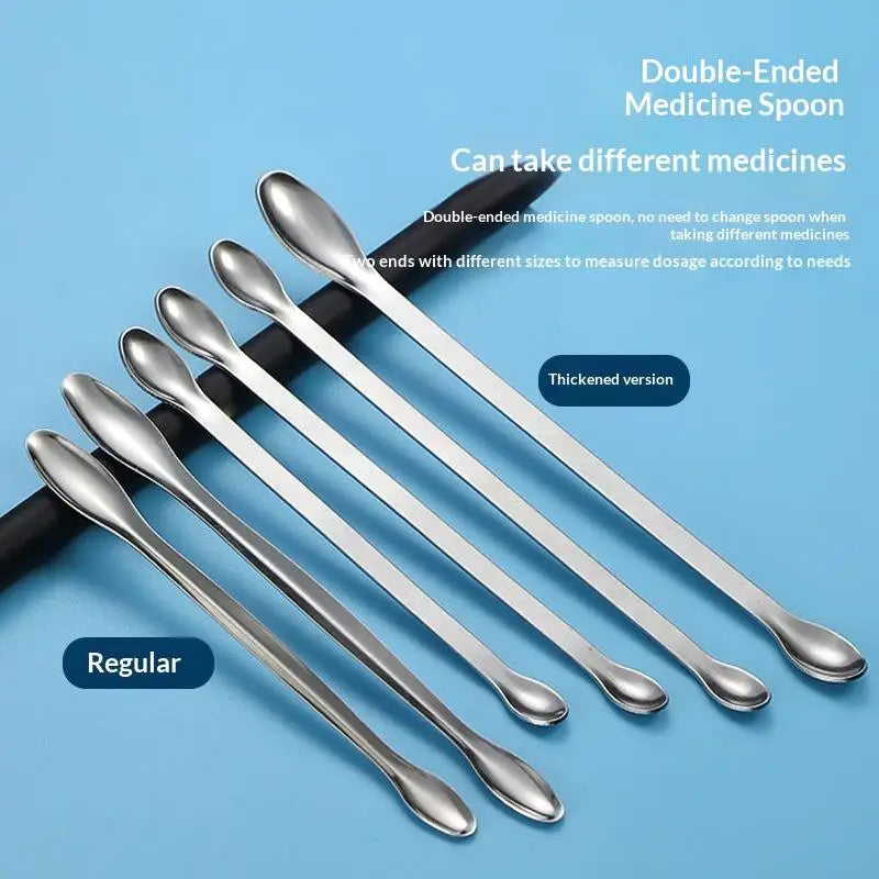Double-Ended Stainless Steel Lab Spatula Sampling Spoon
