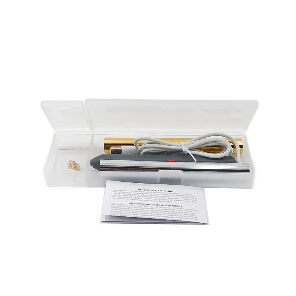 USB Hot Foil Stamping Pen Kit | 4 Tips Gold & Silver Foil
