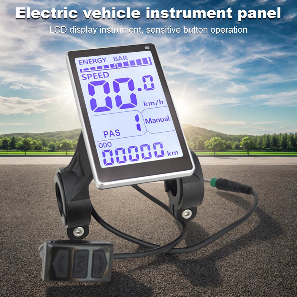 E-Bike LCD Display 24-48V Waterproof Scooter Panel Screen E-Bike LCD Display PRIMED