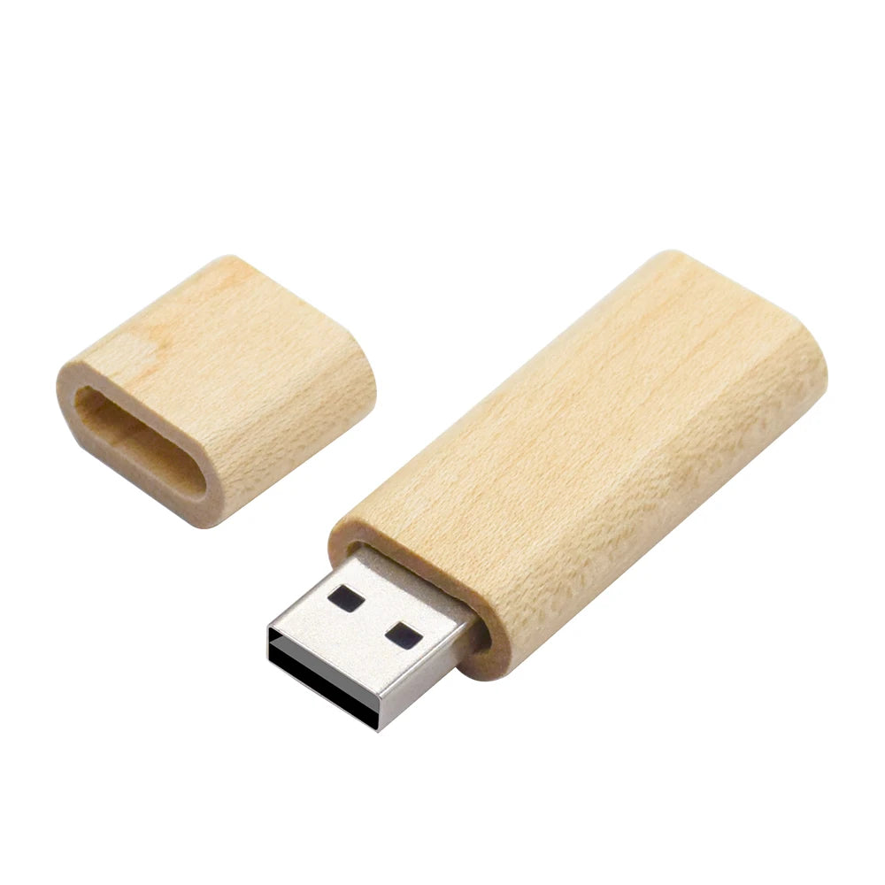 Wooden USB Flash Drive Custom Logo | 4GB–128GB Gift
