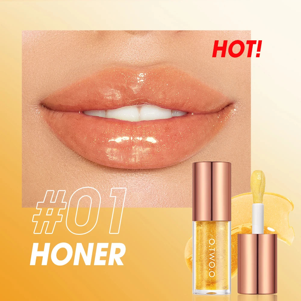 O.TWO.O Lip Oil Gloss Plumper – Moisturizing Shiny Tint Lip Oil Gloss PRIMED 01 HONER