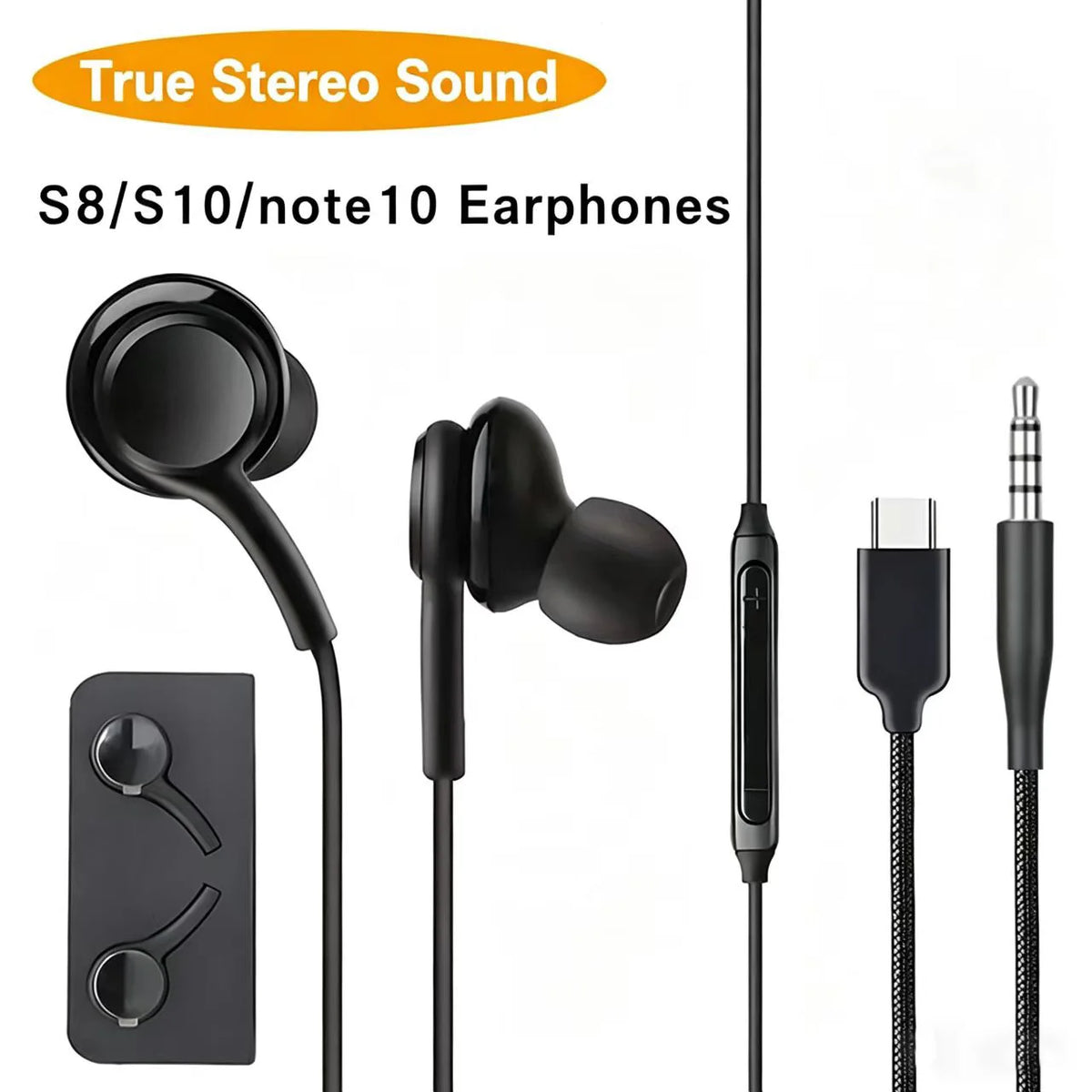 Wired In-Ear Earphones with Mic – 3.5mm & Type-C Jack Wired In-Ear Earphones PRIMED