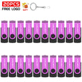 20-Pack Custom Logo Rotatable USB Flash Drives 16–128GB USB Flash Drive PRIMED PURPLE 32 GB