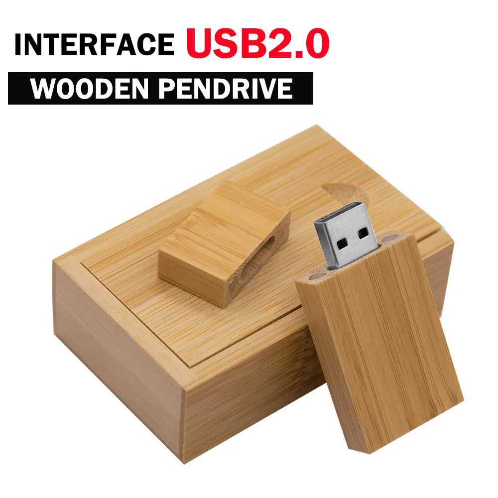 Wooden USB Flash Drive Custom Logo 4GB–128GB | Gift Box USB Flash Drive PRIMED 128 GB Carbonized with box 1