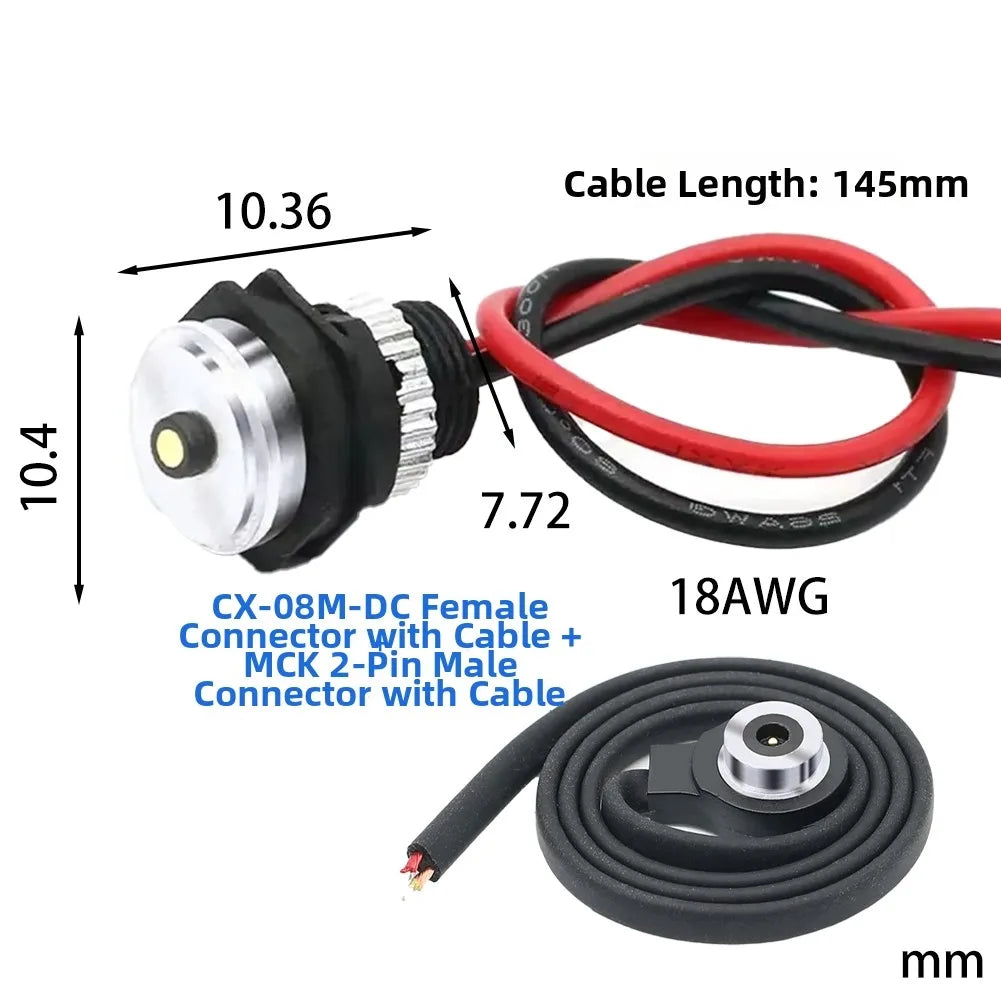 Waterproof Magnetic Connector 2.8A 12V – Short-Circuit Protection
