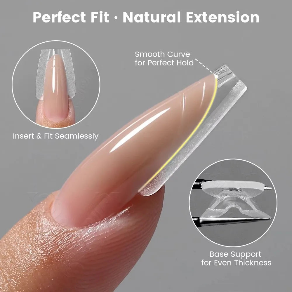 240pcs Oval Dual Nail Forms – Gel & Acrylic Clear Extensions