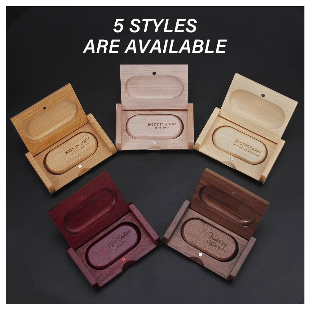 50-Pack Wooden USB Flash Drives | Custom Logo | 4GB–128GB USB Flash Drive PRIMED