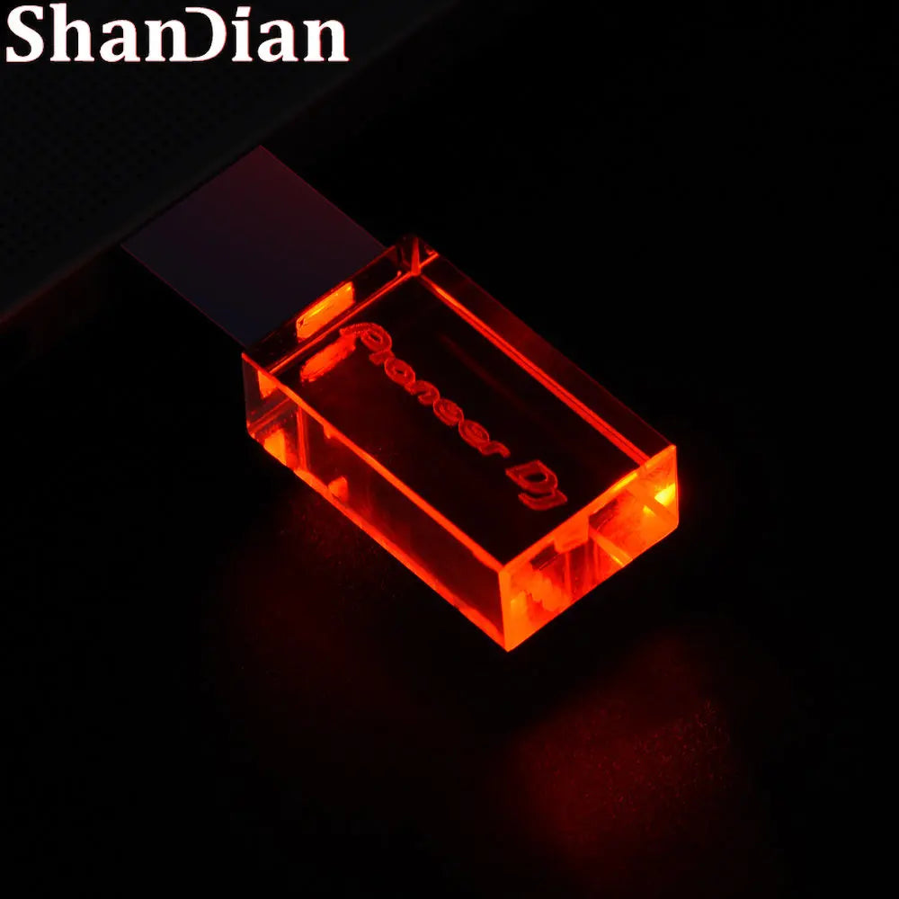 JASTER LED USB Flash Drive 128GB High Speed Crystal Pendrive USB Flash Drive PRIMED
