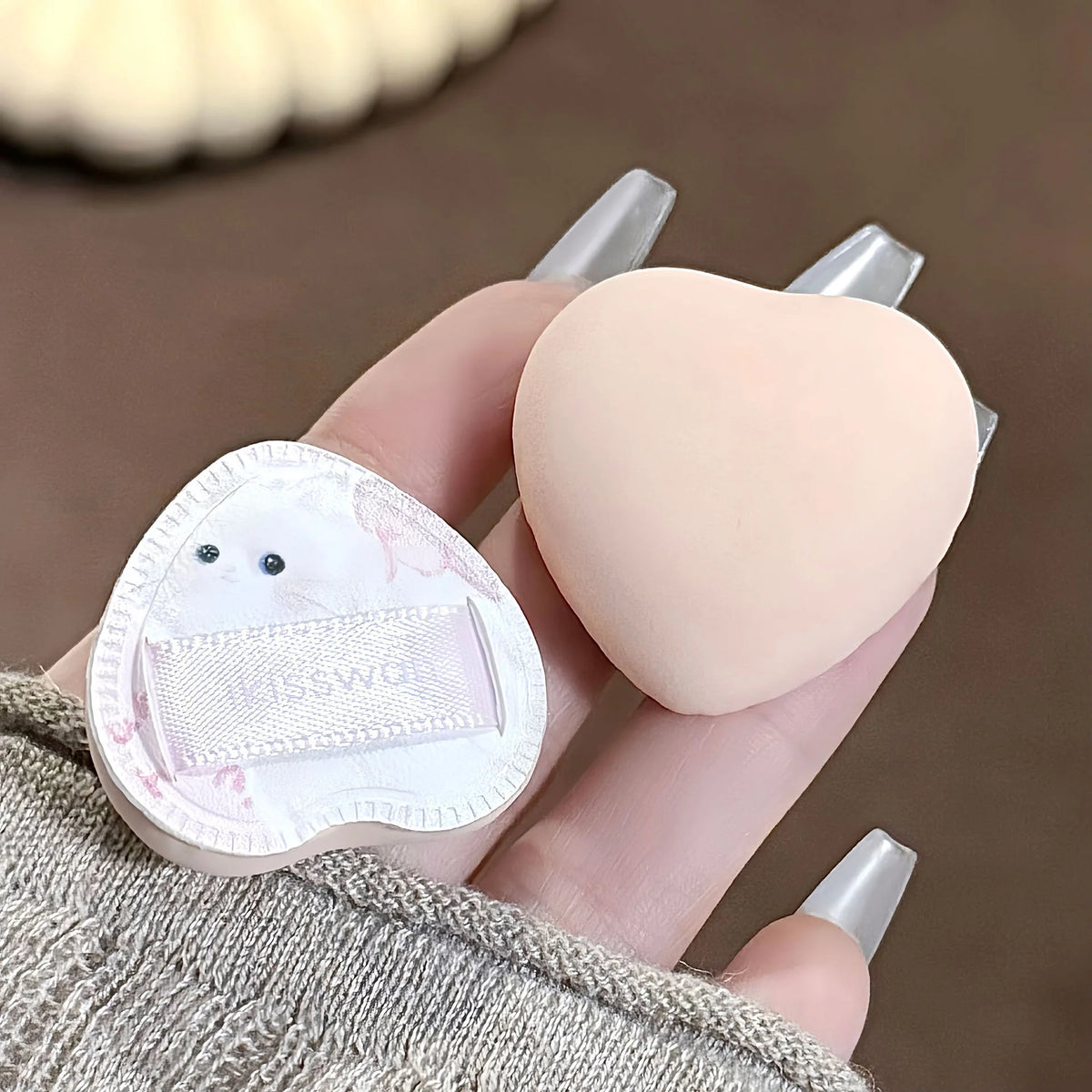 Mini Finger Makeup Puff Set 5pcs – Soft Velvet Beauty Sponges Makeup Sponge Set PRIMED
