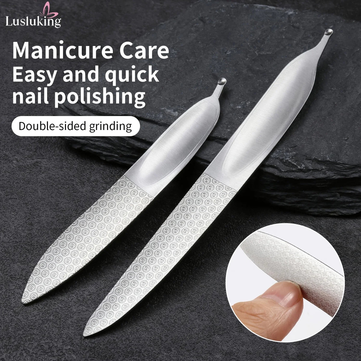 Ouriner Double-Sided Stainless Steel Nail File | Manicure Tool