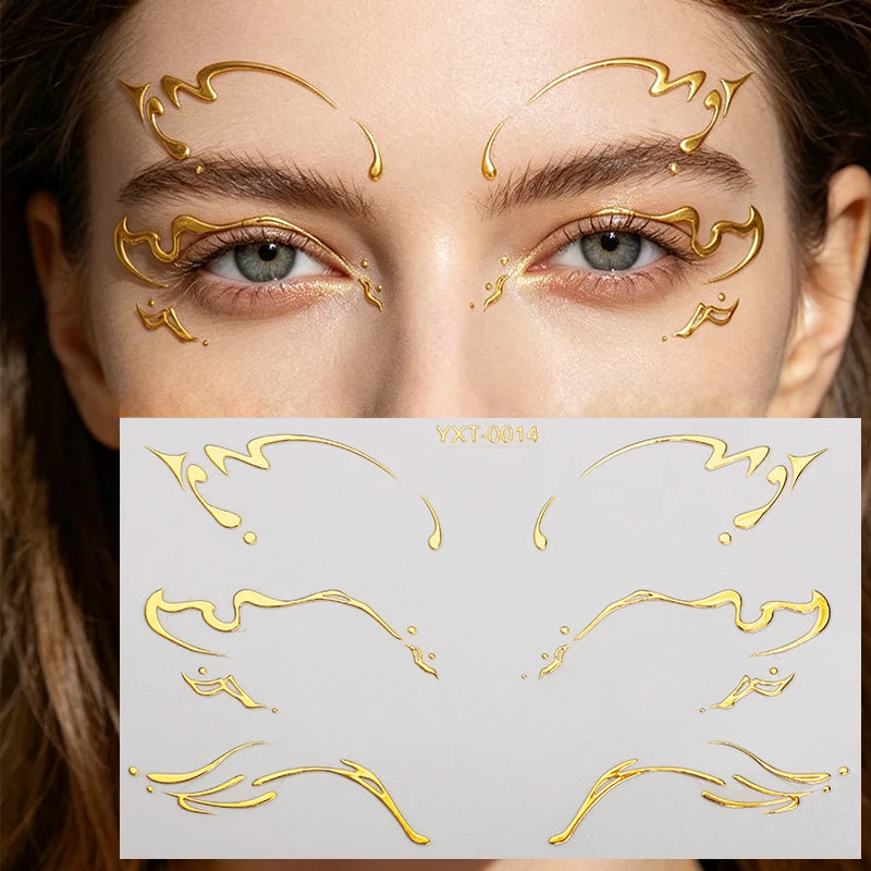 Holographic Laser Eyeliner Stickers – Waterproof Face Art Decals