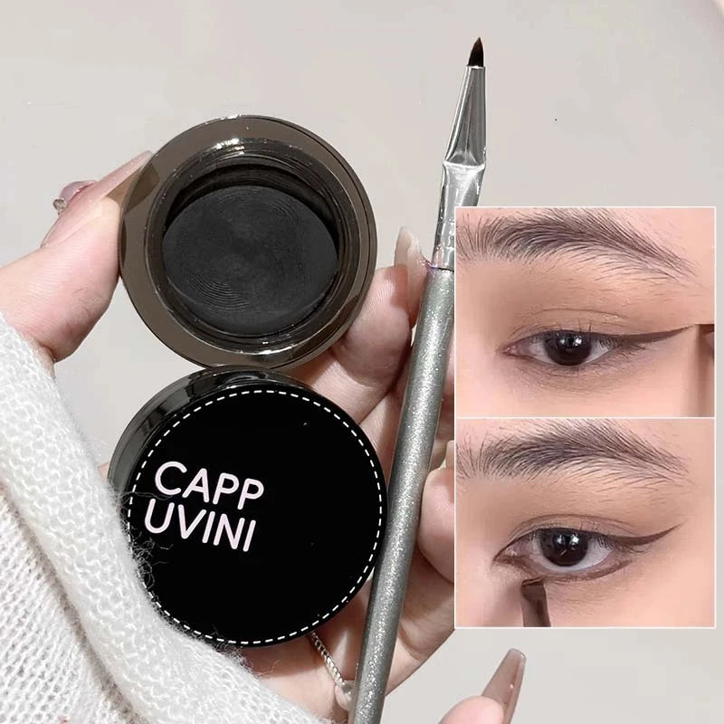 Waterproof Eyeliner Gel Cream with Brush | Long-Lasting Matte