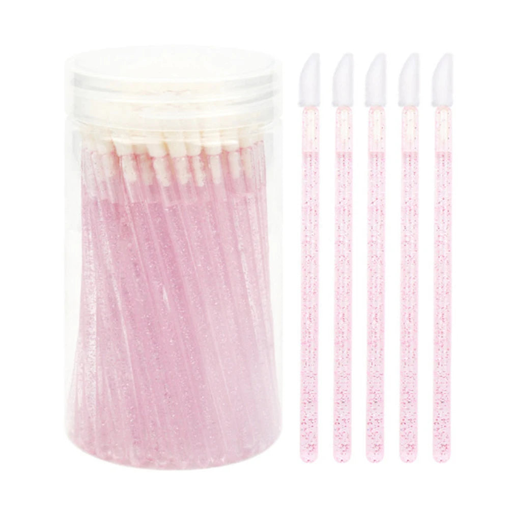 100 Pcs Disposable Lip Brushes & Mascara Wands | Crystal Tip