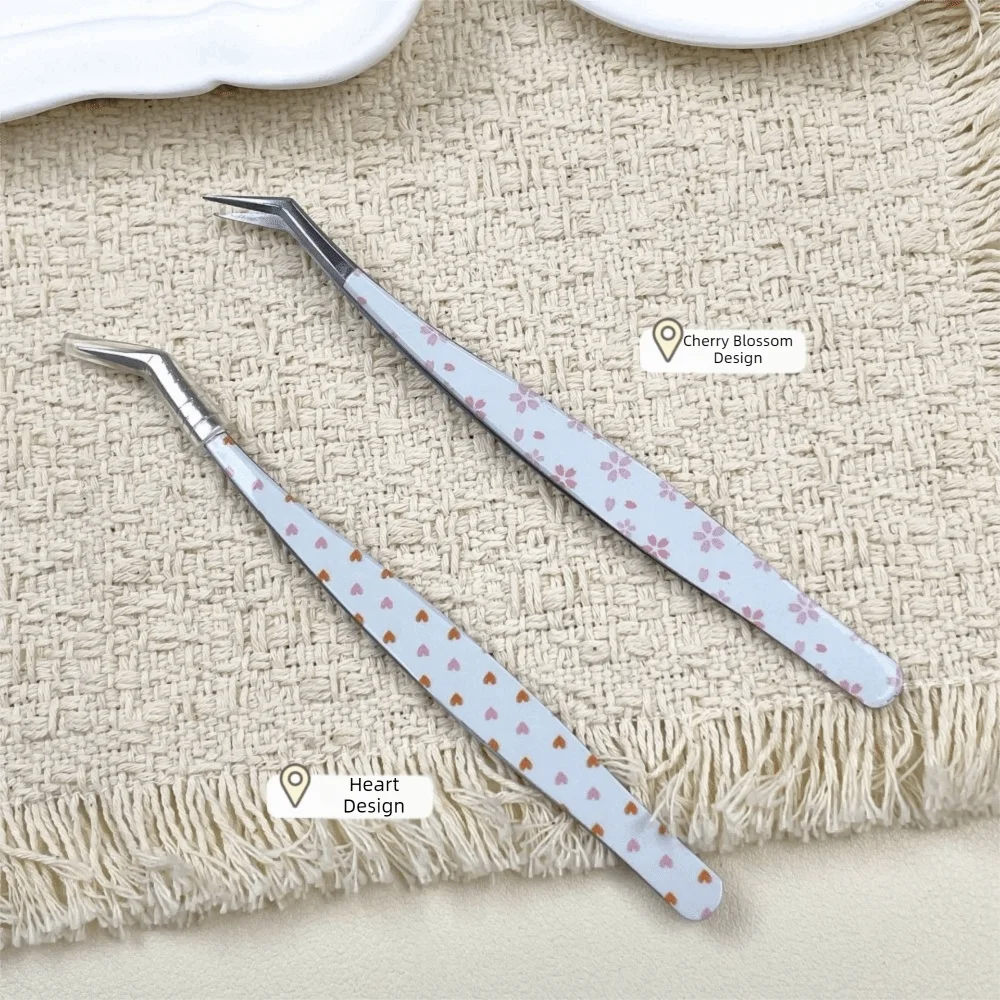 Curved Anti-Static Eyelash Extension Tweezers | Cartoon Design Eyelash Tweezers PRIMED