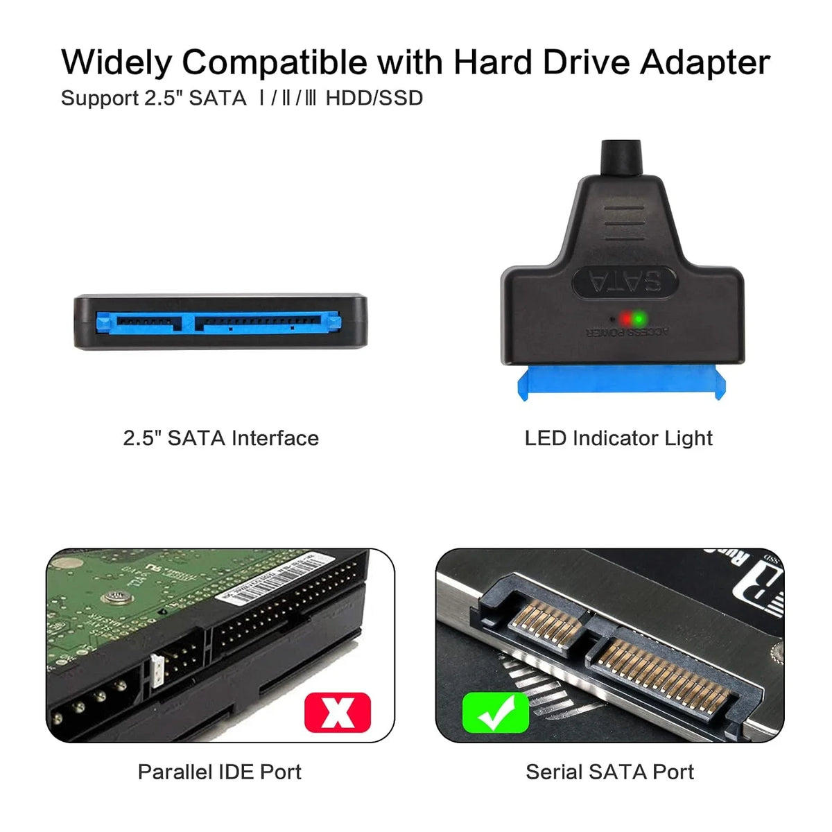 SATA to USB 3.0 Adapter Cable for 2.5" HDD & SSD SATA USB Adapter Cable PRIMED