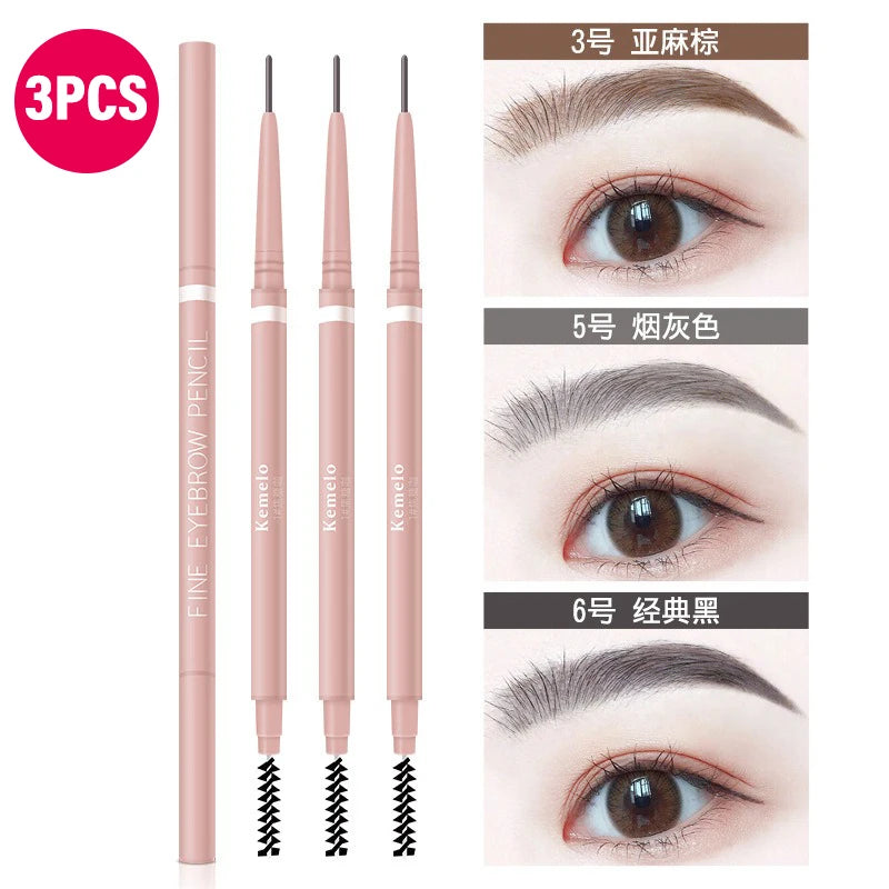 Ultra Fine Double-Ended Eyebrow Pencil with Brush – 6 Colors Eyebrow Pencil PRIMED 03 and 05 and 06