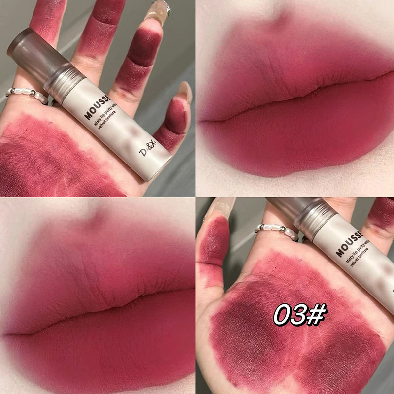 Velvet Mousse Matte Lipstick – Gothic Dark Purple & Black