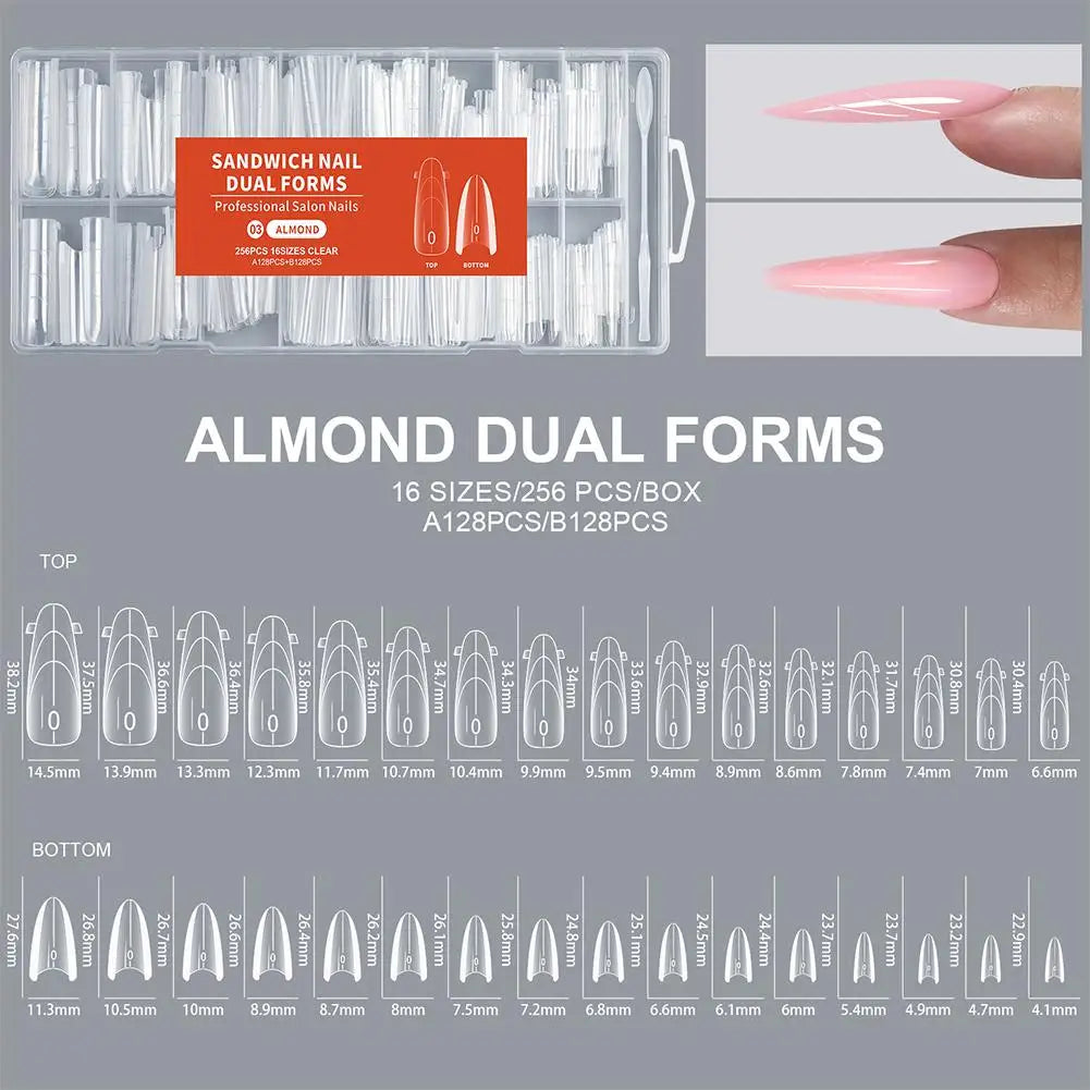 256Pcs Dual Form Nail Tips – Full Cover Nail Extension System