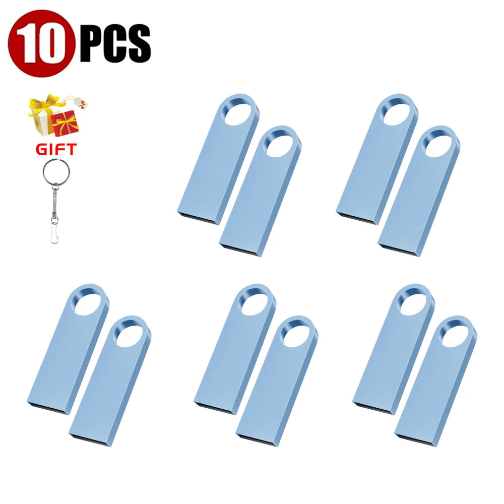 10-Pack Custom Logo Metal USB Flash Drives 128MB–128GB USB Flash Drive PRIMED 128GB X 10PCS LightSteelBlue CN