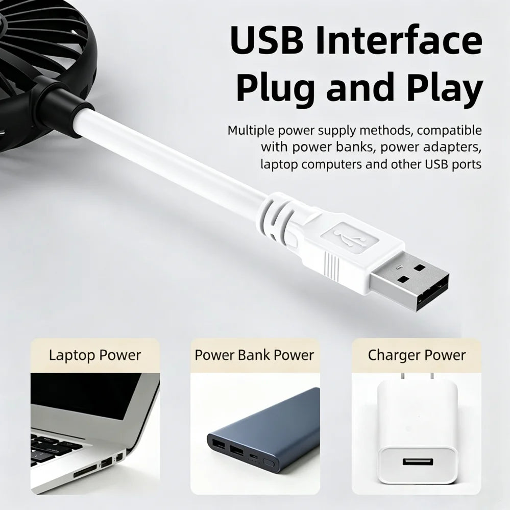USB Portable Mini Fan – Flexible Gooseneck, DC5V for Laptop USB Portable Fan PRIMED