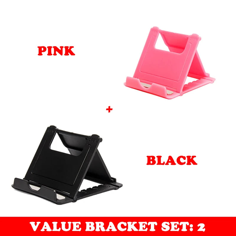 Universal Foldable Desk Phone & Tablet Stand | 6 Angles Phone & Tablet Stand PRIMED Black Pink